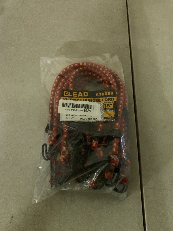 Photo 1 of 18" Elastic Bungee Cords with Hooks: 10 Pcs Bungee Cords Heavy Duty Outdoor, Bungie Cord Bundle Assortment with Metal Hook, Bungee Straps for Kayaking, Camping, Garage Storage