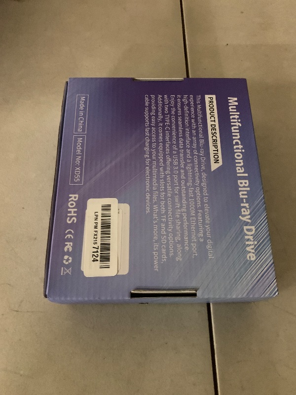 Photo 1 of 8 in 1 External Blueray/DVD Drive for PC, External CD/DVD Drive for Laptop Support 100G Disc 3D, Bluray Burner with HDMI/LAN/USB 3.0/Type-C/SD/TF Port, Blu-ray Player for Windows XP/7/8/10/11 MacOS