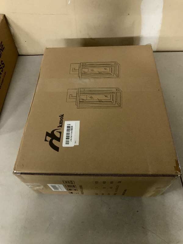 Photo 1 of 14" Outdoor Wall Light Fixtures Waterproofed Exterior Lantern W/Sturdy Rectangular Double Cage In Satin Black&Clear Tempered Glass,Sconce Mounted For House Patio,Front door,Porch,Garage Lighting 2Pack