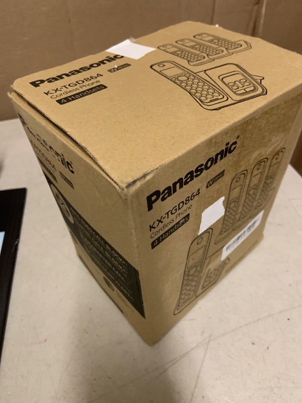 Photo 1 of Panasonic Cordless Phone with Answering Machine, Link2Cell Bluetooth Home Phones, Voice Assistant and Advanced Call Blocking, Expandable System with 4 Handsets - KX-TGD864W (White)