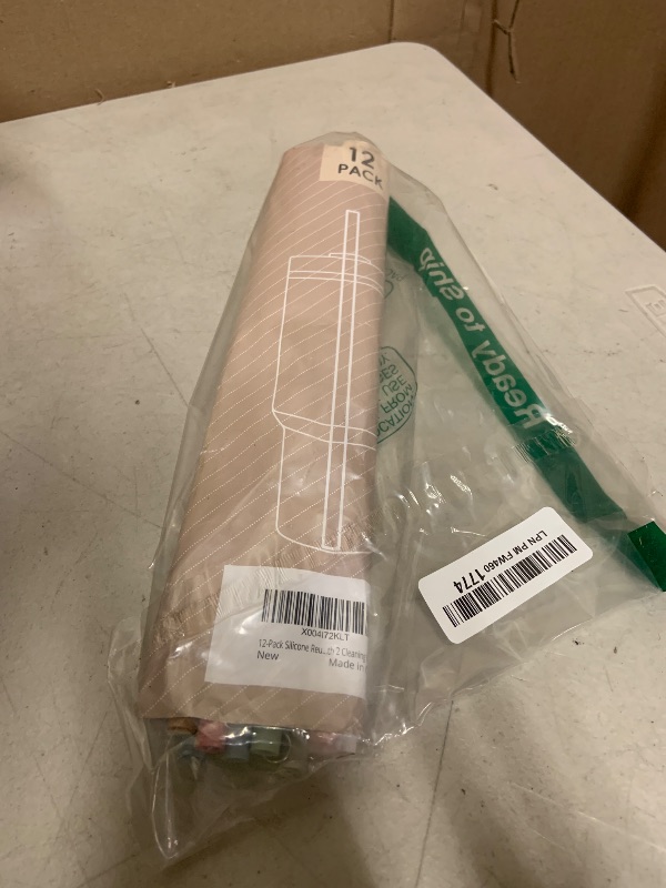 Photo 1 of 12-Pack Silicone Reusable Straws for Stanley 40 oz 30 oz Cup Tumbler, 12.2 inch Long Replacement Straws with 2 Cleaning Brushes