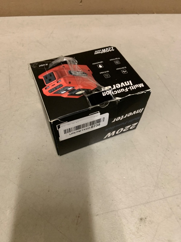 Photo 1 of 220W Azocek Power Inverter Compatible with Milwaukee 18V Battery, DC 18V to AC 110V Portable Power Station with 1 AC Outlet, 2 USB Ports & 1 Type-C Fast Charging, 400LM LED Work Light