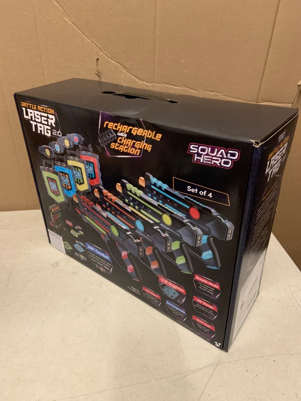 View 2 of Squad Hero Rechargeable Laser Tag 360° Sensors + LCDs - Set of 4 - Easter Gift Ideas for Kids Teens and Adults Boys & Girls Family Fun - Cool Teenage Lazer Group Activity, Teen Gifts Ages 8+ Year Old