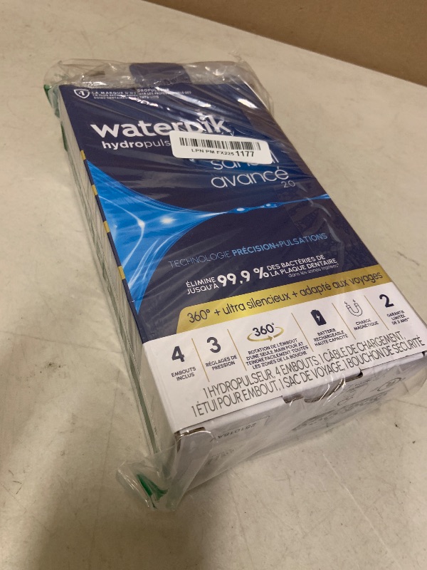 Photo 1 of Waterpik Cordless Advanced 2.0 Water Flosser For Teeth, Gums, Braces, Dental Care With Travel Bag and 4 Tips, ADA Accepted, Rechargeable, Portable, and Waterproof, White WP-580, Packaging May Vary