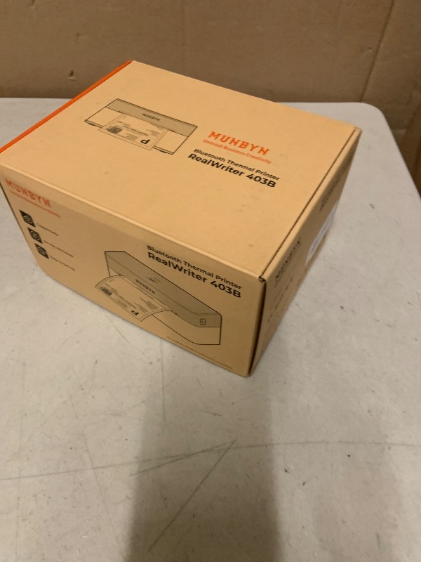 Photo 1 of MUNBYN Bluetooth Thermal Label Printer RW403B, Wireless 4x6 Shipping Label Printer for Small Business, Compatible with Android, iPhone, Windows, Mac, Chromebook, Print Width 1.57"-4.25" (Grey)