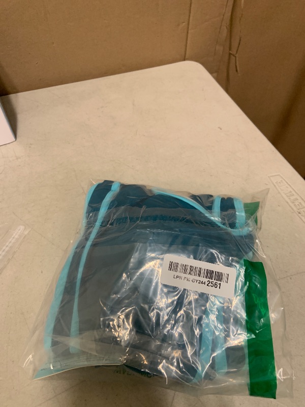 Photo 1 of Adisputent Womens High Waisted Bikini Color Block Bandeau Crop Top Rainbow Sports Style Scoop Neck Swimsuits Two Piece Bathing Suits Turquoise L