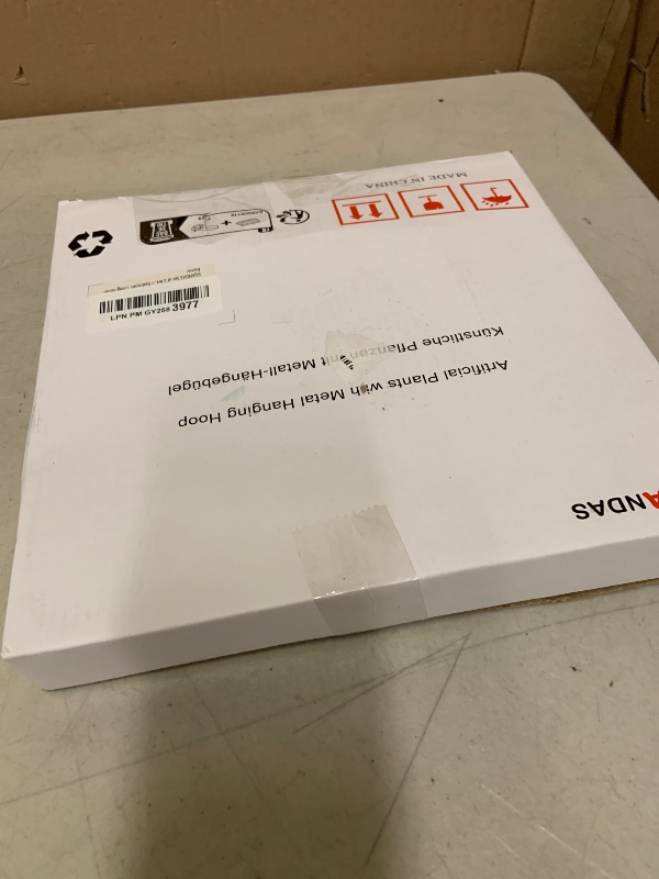 Photo 1 of SAJANDAS Set of 2 Artificial Plants with Gold Metal Round Hanging Hoop for Wall Decor, Wall-Mounted Green Fake Plants in Metal Hoop for Modern Home Decor, Gold Wall Decor for Bedroom, Living Room