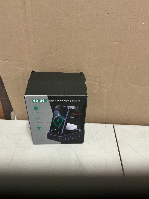 Photo 1 of 300W Charging Station for Multiple Devices Apple,10 in 1 Wireless Charger for iPhone,GaN III USB C 65W PD Fast Charging Stand Dock for MacBook,iWatch&Airpods (Wireless Charging Only for Apple)