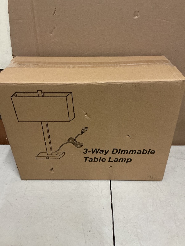 Photo 1 of 21" Touch Bedside lamps with 2 USB & AC Outlets, 3-Way Dimmable Bedside Table Lamps Set of 2 for Bedroom Living Room Office Reading, Beige Linen Shade Lamps for Night Stands, 2700K LED Bulbs Included