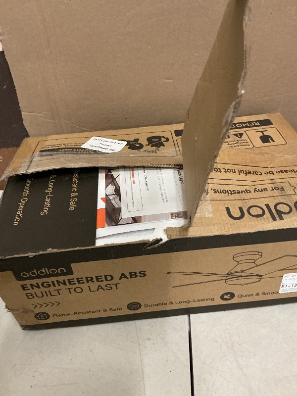 Photo 1 of addlon Ceiling Fans with Lights, 42 Inch Low Profile Ceiling Fan with Light And Remote Control, Flush Mount, Reversible, 3CCT, Dimmable, Quiet, White Small Ceiling Fan for Bedroom Indoor/Outdoor Use