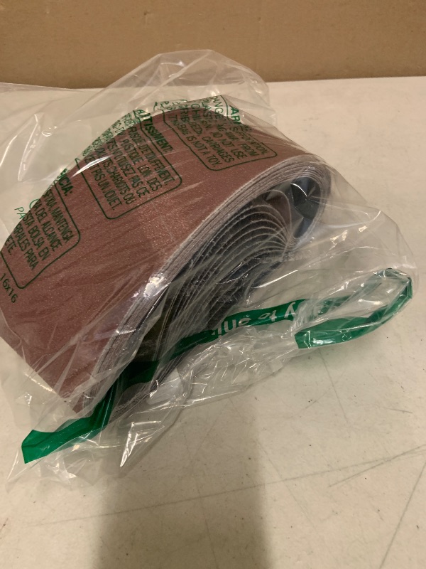 Photo 1 of 4 x 24 Inch 80 Grit Sanding Belt | Premium Aluminum Oxide Sanding Belt | Premium Sander Sandpaper – 12 Pack