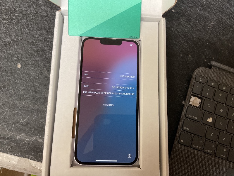 Photo 1 of SEE NOTES AND PICTURES………. Apple iPhone (Renewed Premium) 14, 128GB, Purple - Unlocked