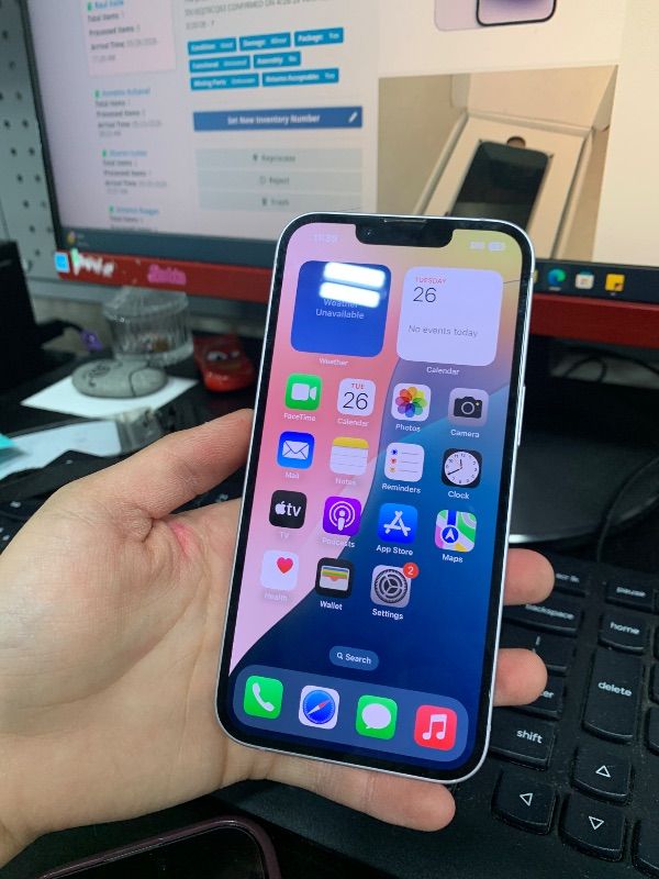 Photo 1 of SEE NOTES AND PICTURES……major damage-------------------------------SELLING FOR PARTS ONLY--------------------------…. Apple iPhone (Renewed Premium) 14, 128GB, Purple - Unlocked