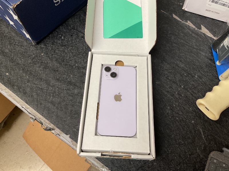 Photo 1 of SEE NOTES AND PICTURES………. Apple iPhone (Renewed Premium) 14, 128GB, Purple - Unlocked