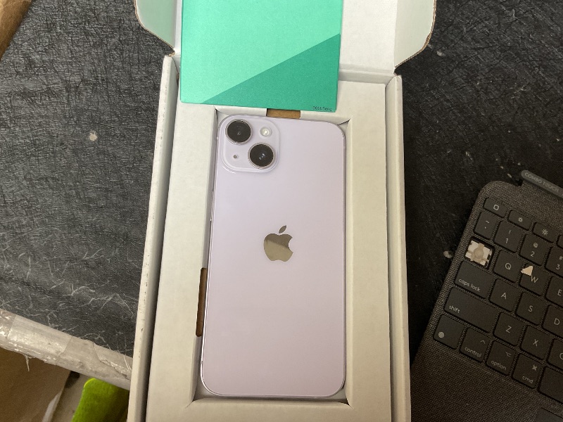 Photo 1 of SEE NOTES AND PICTURES………. Apple iPhone (Renewed Premium) 14, 128GB, Purple - Unlocked