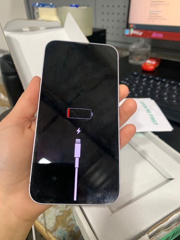 Photo 1 of SEE NOTES AND PICTURES……major damage-------------------------------SELLING FOR PARTS ONLY--------------------------…. Apple iPhone (Renewed Premium) 14, 128GB, Purple - Unlocked