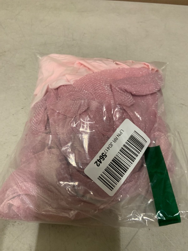 Photo 1 of CYCLAMEN 2025 Maternity Mesh Dress Ruched Side Round Neck Pregnancy Dresses Baby Shower Wedding Guest Cocktail Party, Sparkly Light Pink, XL