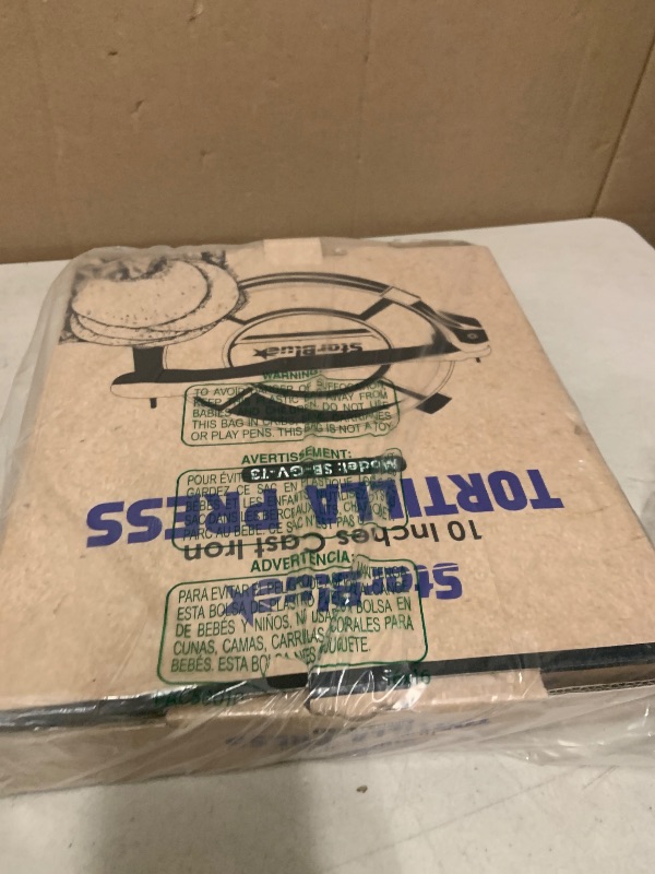 Photo 1 of 10 Inch Cast Iron Tortilla Press by StarBlue with FREE 100 Pieces Oil Paper and Digital Recipes e-book - Tool to make Indian style Chapati, Flour Tortilla, Roti