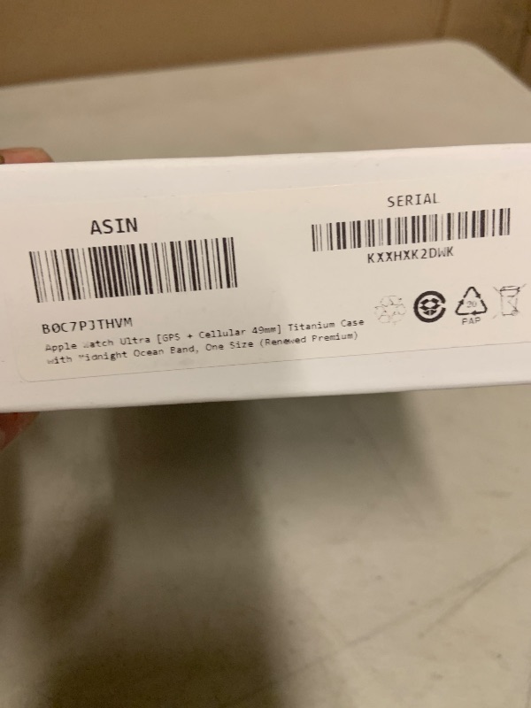 Photo 1 of Apple Watch Ultra [GPS + Cellular 49mm] Titanium Case with Midnight Ocean Band, One Size (Renewed Premium)