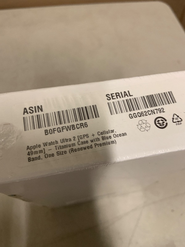 Photo 1 of Apple Watch Ultra 2 [GPS + Cellular, 49mm] - Titanium Case with Blue Ocean Band, One Size (Renewed Premium)