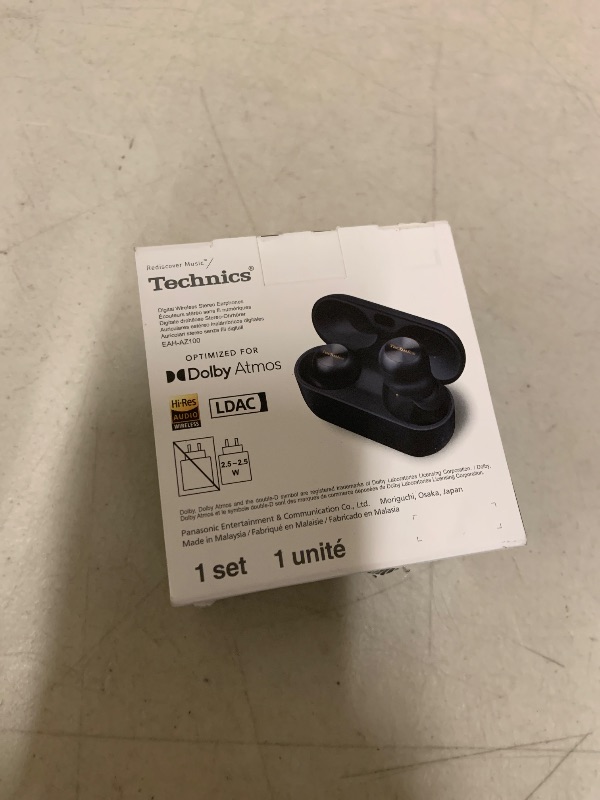 Photo 1 of Technics Reference Class Hi-Fi Wireless Earbuds, Dolby Atmos, Head Tracking, Adaptive Noise Cancelling, 3 Device Multipoint, 10-hr Battery, Wireless Charging, in Ear Headphones - EAH-AZ100-K (Black)