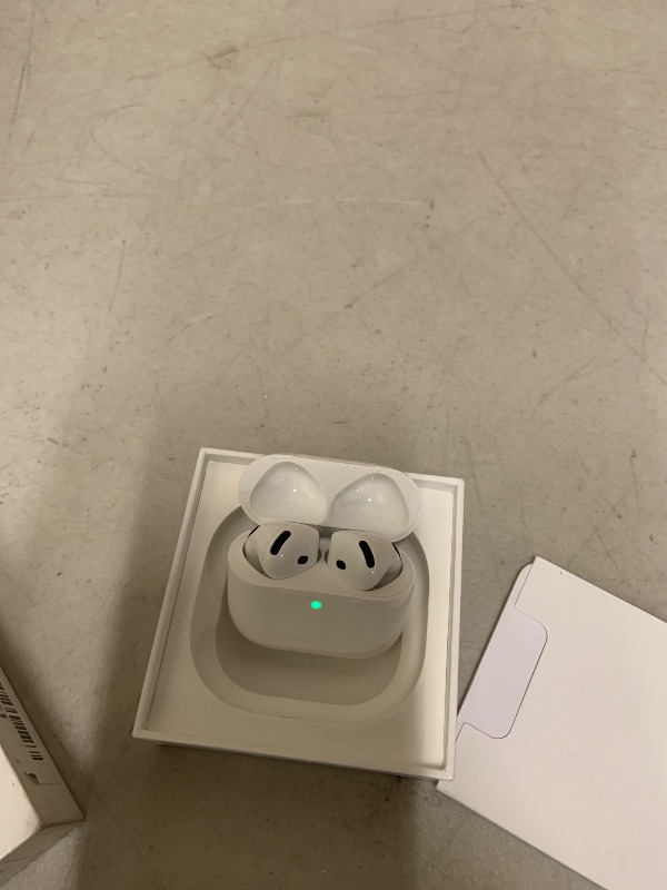 Photo 1 of Apple AirPods 4 Wireless Earbuds, Bluetooth Headphones, with Active Noise Cancellation, Adaptive, Transparency Mode, Personalized Spatial Audio, USB-C Charging Case, Wireless Charging, H2 Chip