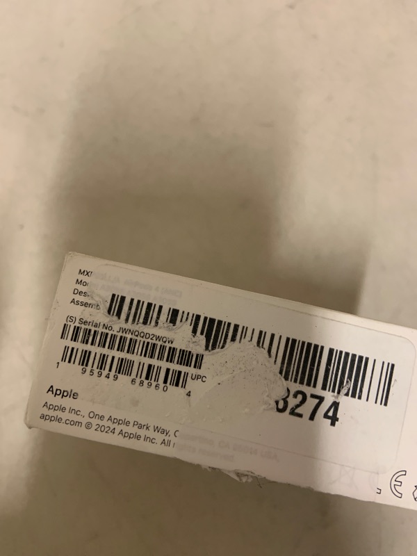 Photo 1 of Apple AirPods 4 Wireless Earbuds, Bluetooth Headphones, with Active Noise Cancellation, Adaptive, Transparency Mode, Personalized Spatial Audio, USB-C Charging Case, Wireless Charging, H2 Chip