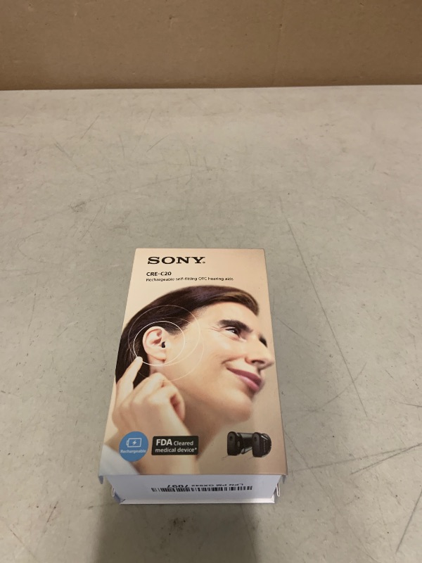 Photo 1 of Sony CRE-C20 Self-Fitting OTC Hearing Aids for Mild to Moderate Hearing Loss, Prescription-Grade Sound Quality, Compact Virtually Invisible Design, Customizable App, and Rechargeable Battery