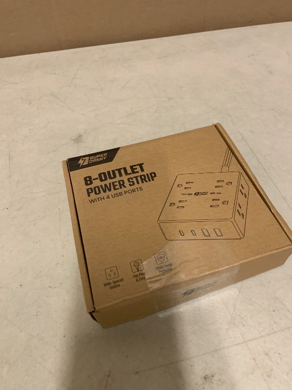 Photo 1 of 10Ft Extension Cord with Multiple Outlets, Flat Plug Surge Protector Power Strip 10 Ft Long Cord, 8 Outlets & 4 USB Ports (2 USB C), Desk Charging Station for Home Office, College Dorm Room Essentials