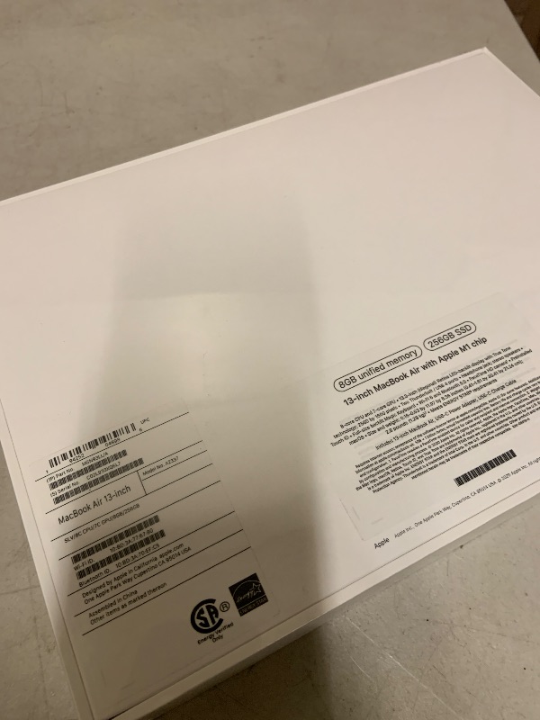 Photo 1 of 2020 Apple MacBook Air Laptop: Apple M1 Chip, 13” Retina Display, 8GB RAM, 256GB SSD Storage, Backlit Keyboard, FaceTime HD Camera, Touch ID. Works with iPhone/iPad; Silver