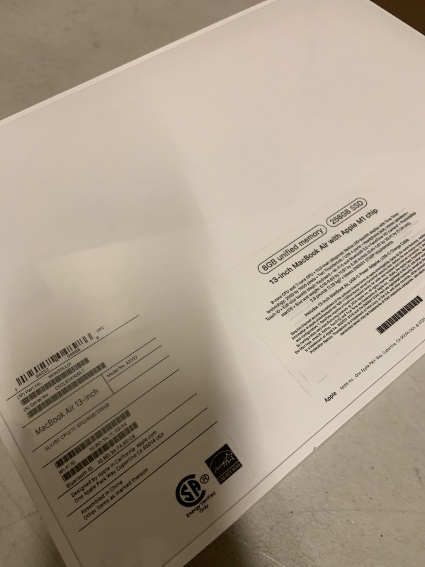 Photo 1 of 2020 Apple MacBook Air Laptop: Apple M1 Chip, 13” Retina Display, 8GB RAM, 256GB SSD Storage, Backlit Keyboard, FaceTime HD Camera, Touch ID. Works with iPhone/iPad; Silver