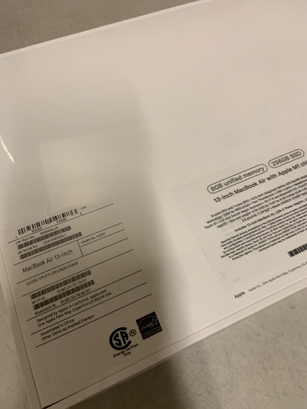 Photo 1 of 2020 Apple MacBook Air Laptop: Apple M1 Chip, 13” Retina Display, 8GB RAM, 256GB SSD Storage, Backlit Keyboard, FaceTime HD Camera, Touch ID. Works with iPhone/iPad; Silver