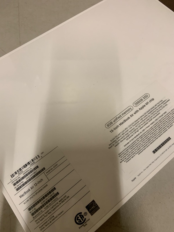 Photo 1 of 2020 Apple MacBook Air Laptop: Apple M1 Chip, 13” Retina Display, 8GB RAM, 256GB SSD Storage, Backlit Keyboard, FaceTime HD Camera, Touch ID. Works with iPhone/iPad; Silver