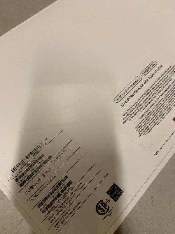 Photo 1 of 2020 Apple MacBook Air Laptop: Apple M1 Chip, 13” Retina Display, 8GB RAM, 256GB SSD Storage, Backlit Keyboard, FaceTime HD Camera, Touch ID. Works with iPhone/iPad; Silver