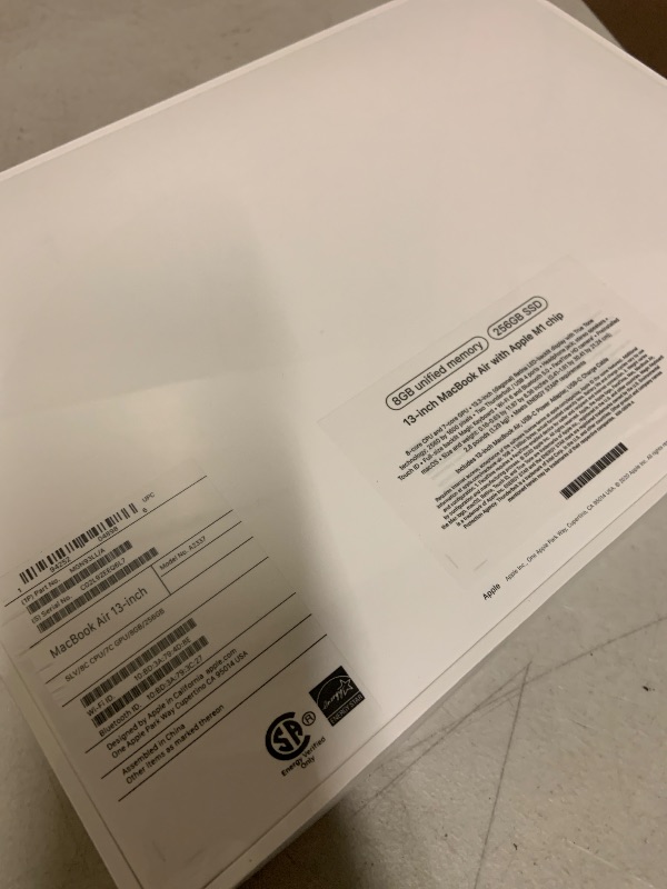 Photo 1 of 2020 Apple MacBook Air Laptop: Apple M1 Chip, 13” Retina Display, 8GB RAM, 256GB SSD Storage, Backlit Keyboard, FaceTime HD Camera, Touch ID. Works with iPhone/iPad; Silver