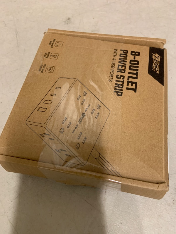 Photo 1 of 10Ft Extension Cord with Multiple Outlets, Flat Plug Surge Protector Power Strip 10 Ft Long Cord, 8 Outlets & 4 USB Ports (2 USB C), Desk Charging Station for Home Office, College Dorm Room Essentials