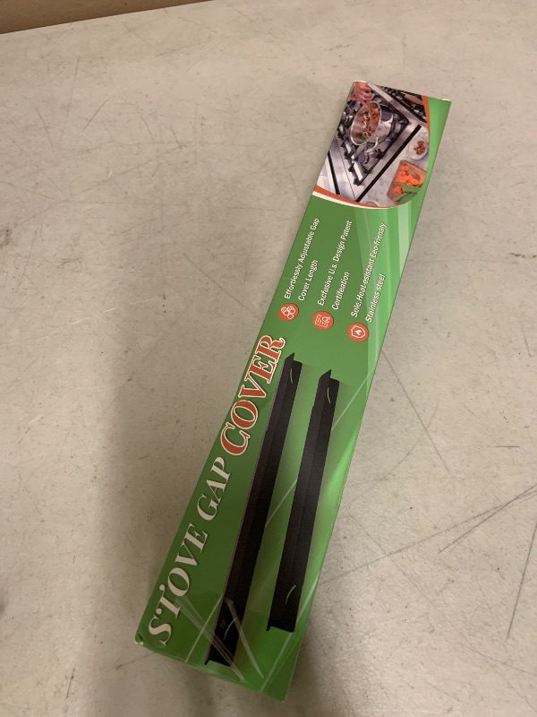 Photo 1 of 2PCS Kitchen Stove Counter Gap Covers, Stainless Steel Stove Gap Guard, Cooktop Trim Kit, Stove Gap Guards, Oven Gap Filler, Heat Resistant & Effectively Protect Stove Gap Filler(13.8"-27.5" Black)