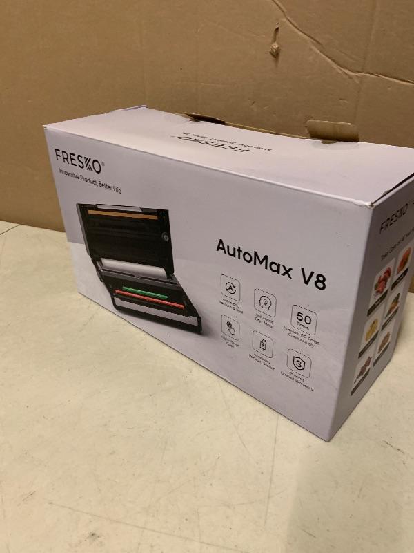 Photo 1 of FRESKO Automatic Vacuum Sealer for Food, Hands-Free Operation, Seal 50 Bags in 20 min – Ideal for Meal Prep & Bulk Food Storage, Powerful Suction, Built-in Cutter & 2 Roll Bags
