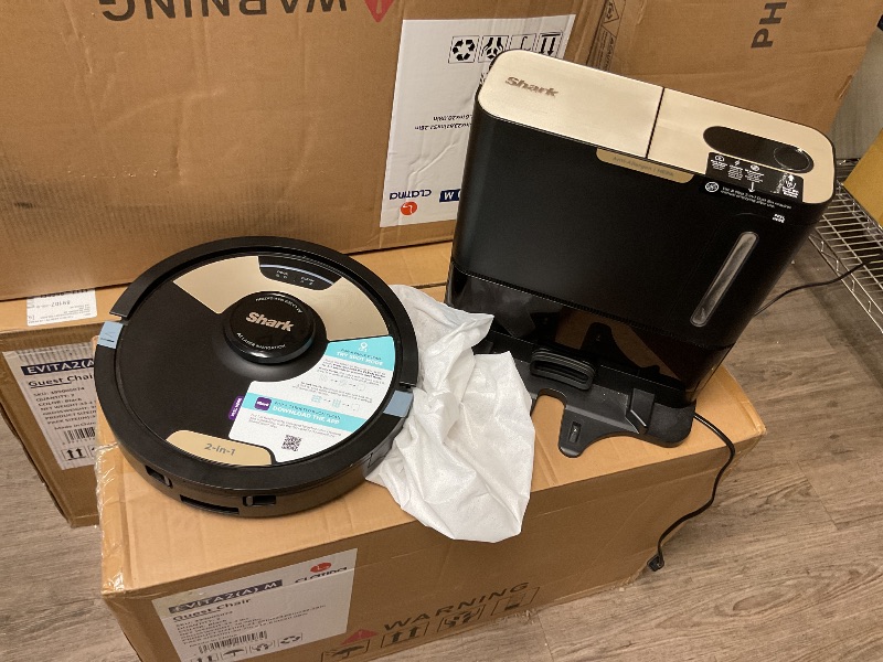 Photo 1 of Shark RV2610WA AI Ultra 2in1 Robot Vacuum & Mop with Sonic Mopping, Matrix Clean, Home Mapping, HEPA Bagless Self Empty Base, CleanEdge Technology, for Pet Hair, WiFi, Black/Silver (Renewed)