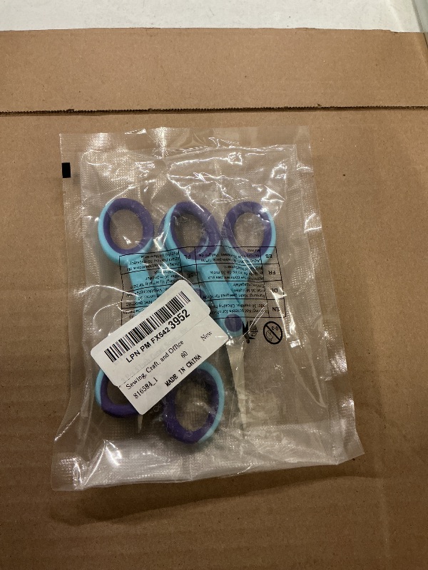 Photo 1 of 3 Pcs 5 Inch Detail Scissors - Embroidery Scissors with Sharp Stainless Steel Blade and Soft Handle, Great for Sewing, Craft, and Office
