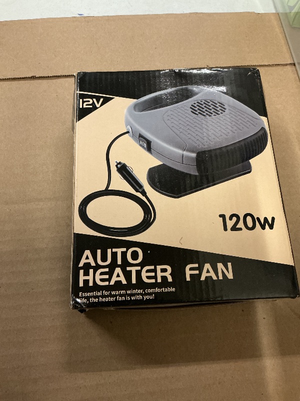 Photo 1 of 12V Portable Car Heater & Defroster – 120W Turbo Fast Heating/Cooling, 360° Adjustable, Plug & Play for Cars/SUVs/RVs – Dual Defog & Fog-Free Driving