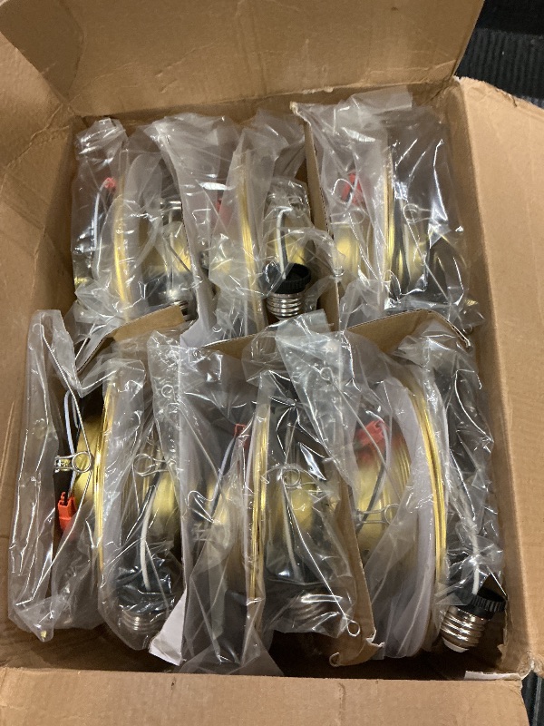 Photo 1 of ZYC Gold 6 Inch Retrofit LED?12 Pack 6" Dimmable Retrofit Downlights can Light,2700K/3000K/4000K/5000K/6000K Selectable, Damp Rated Can Lights, Baffle Trim, 15W 1200Lm(Gold, 6 inch)