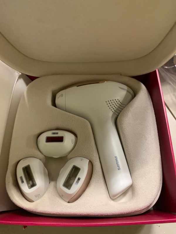 Photo 1 of Philips Lumea 9000 Series IPL Hair Removal Device, Visible Permanent Laser Hair Reduction Done at Home, for Women & Men, SenseIQ Technology, 4 Attachments for Body, Face, Bikini & Underarms, BRI984/03