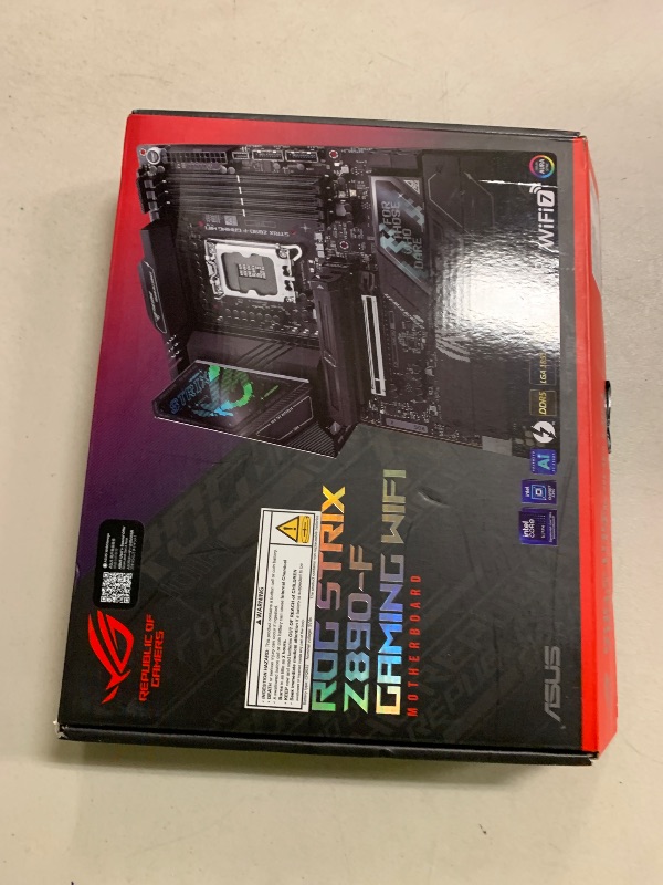 Photo 1 of ASUS ROG Strix Z890-F Gaming WiFi Intel® Z890 LGA 1851 ATX Motherboard, Advanced AI PC-Ready, 16+2+1+2 Stages, DDR5, WiFi 7, 5X M.2, Thunderbolt™ 4, USB Type-C®, AI Overclocking, Cooling & Networking