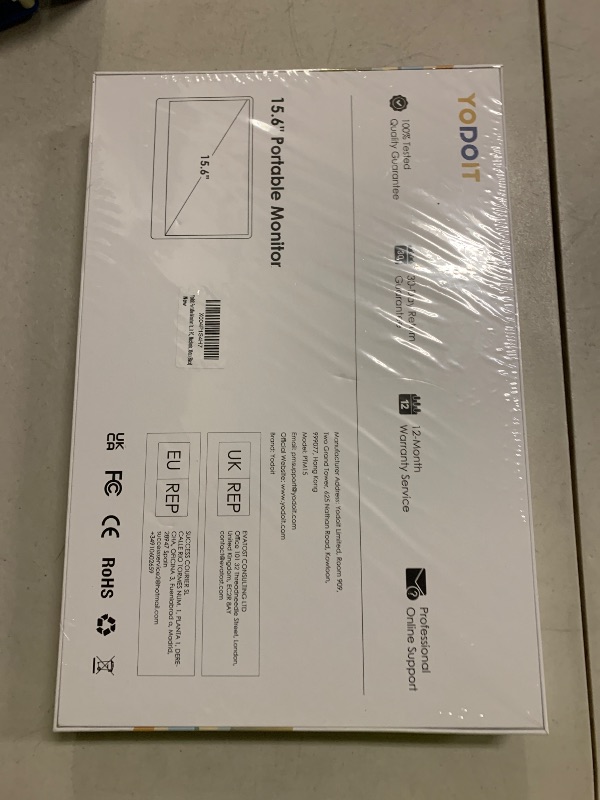 Photo 1 of Yodoit Portable Monitor for Laptop, 15.6" 1920×1080 Travel Screen FHD IPS Display with USB Type C Port, Speakers and Smart Cover Compatible with PC, MacBook, Xbox (Black)