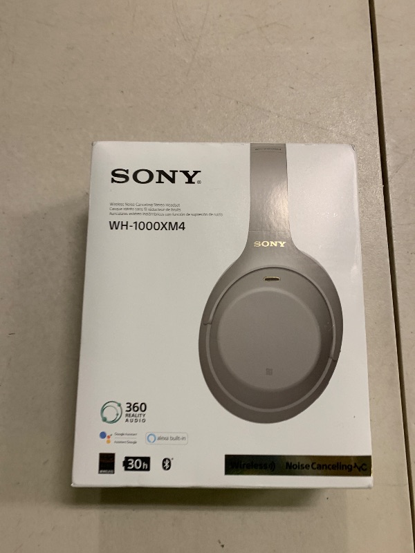 Photo 1 of Sony WH-1000XM4 Wireless Premium Noise Canceling Overhead Headphones with Mic for Phone-Call and Alexa Voice Control, Silver WH1000XM4