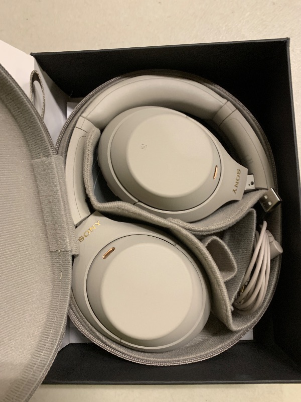 Photo 1 of Sony WH-1000XM4 Wireless Premium Noise Canceling Overhead Headphones with Mic for Phone-Call and Alexa Voice Control, Silver WH1000XM4