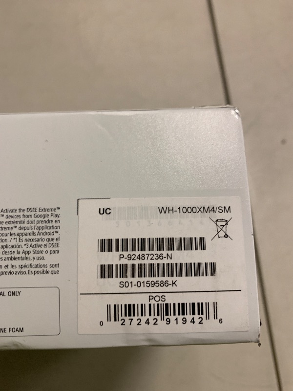 Photo 1 of Sony WH-1000XM4 Wireless Premium Noise Canceling Overhead Headphones with Mic for Phone-Call and Alexa Voice Control, Silver WH1000XM4