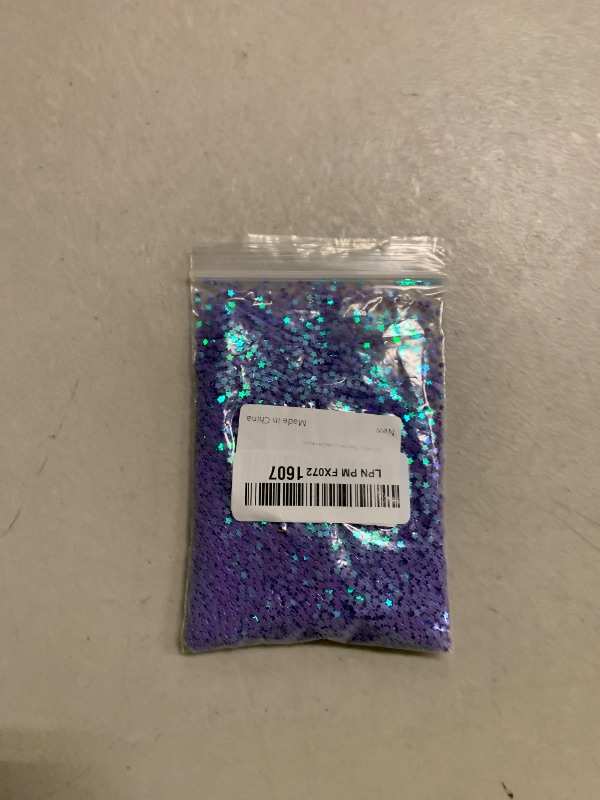 Photo 1 of 12000 Pieces 3mm Holographic Star Party Glitter PVC Confetti for Arts & Crafts Wedding Bridal Shower Birthday Valentines Party Decorations (Holographic Purple)