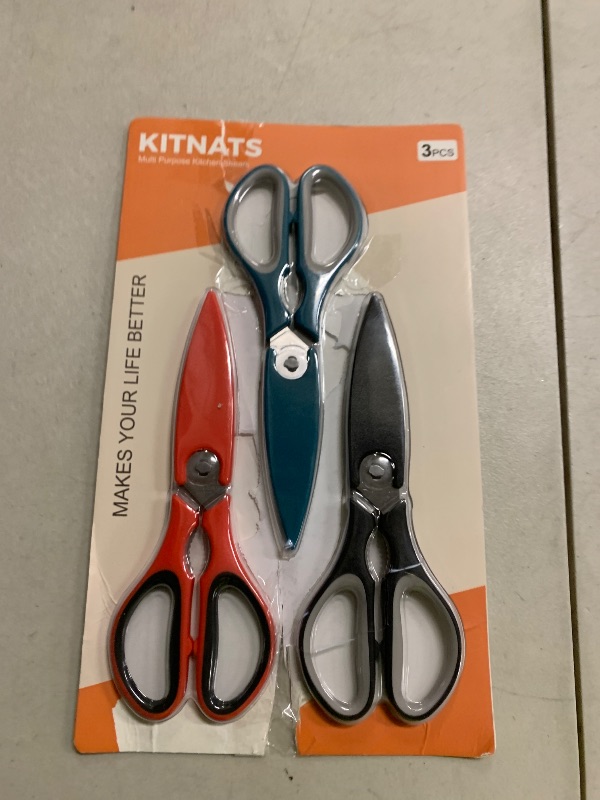 Photo 1 of 3-Pack Kitchen Scissor All Purpose Kitchen Shears Heavy Duty Scissors Stainless Steel Dishwasher Safe Cooking Scissors, Kitchens Utensils removable for Cutting Meat, Chicken,Fish, Vegetable